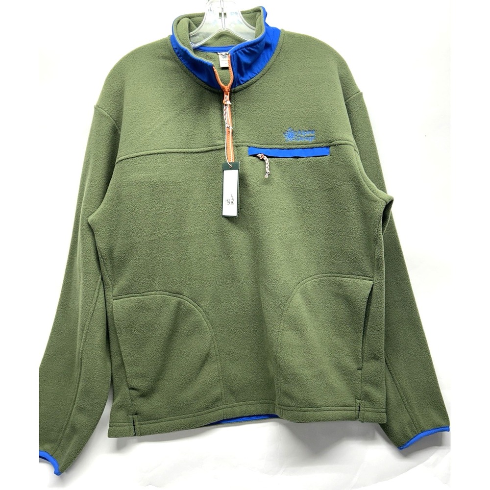 Alpine Designs Men's Medium Lush Olive Polar Fleece 1/4 Zip (I1)